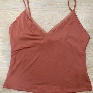 Zara Pink Crop Tank with Mesh Detail Size L